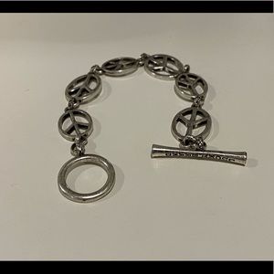 Silver peace sign bracelet